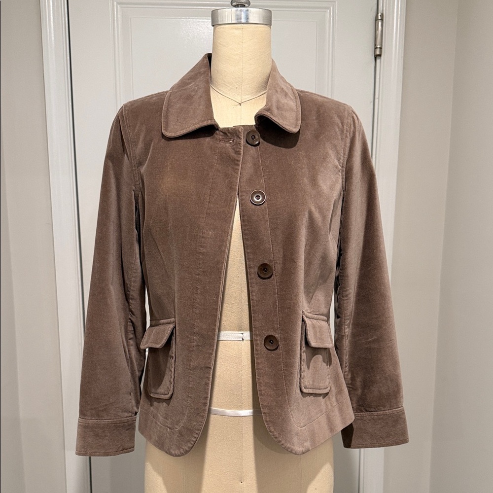 Sigrid Olsen Taupe Corduroy Blazer